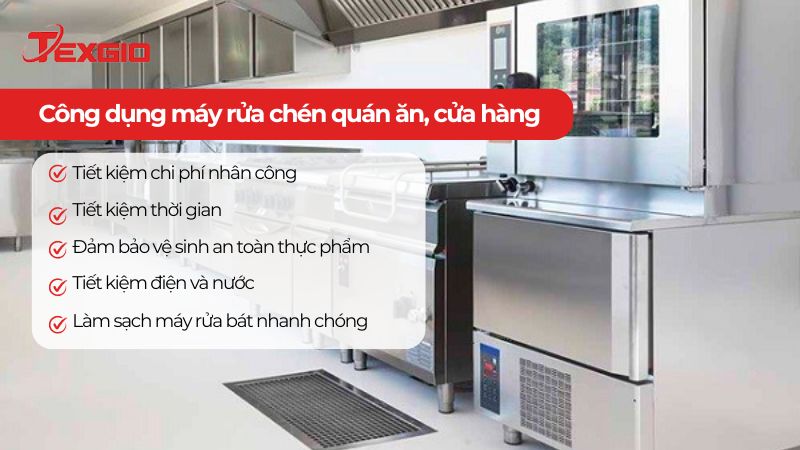 Công dụng máy rửa bát công nghiệp cho quán ăn, cửa hàng, nhà hàng