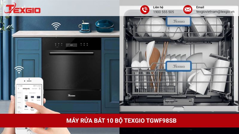 Máy rửa bát 10 bộ Texgio TGWF98SB