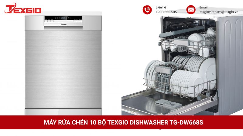 Máy rửa chén 10 bộ Texgio TG-DW668S