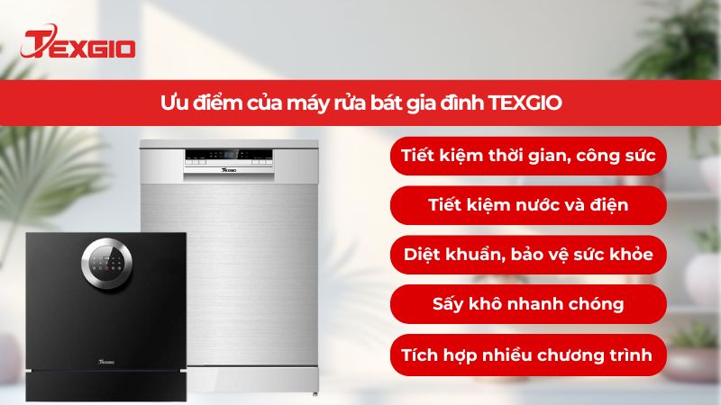 Ưu điểm nổi bật của máy rửa bát Texgio