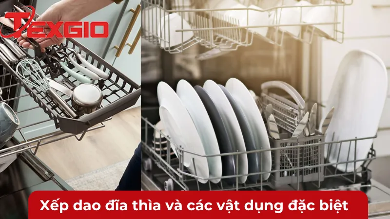 Cách xếp các vật dụng đặc biệt vào máy rửa bát