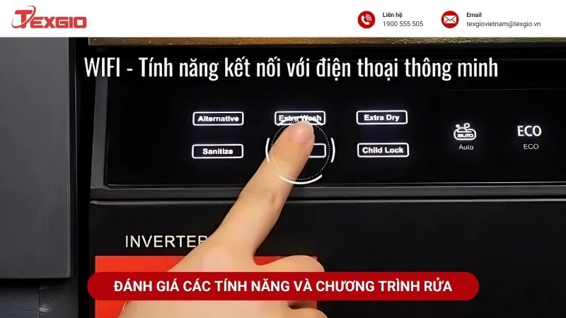 Đánh giá các tính năng và chương trình máy rửa bát mini