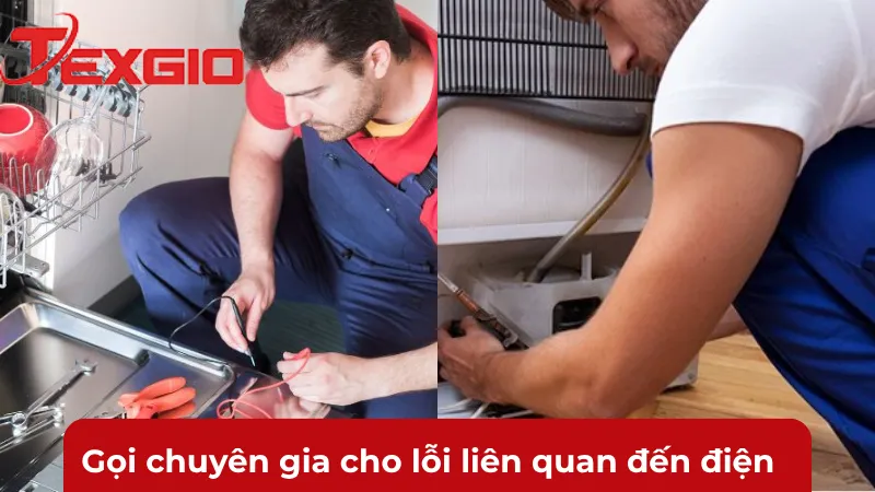 Gọi chuyên gia cho những lỗi máy rửa bát liên quan đến điện