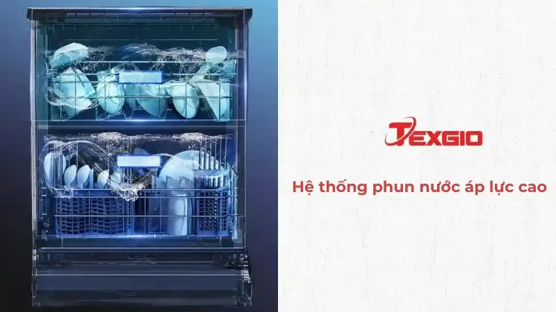 Hệ thống phun nước áp lực cao của thiết bị rửa chén