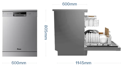 kích thước máy rửa Tg20h775g nhỏ gọn
