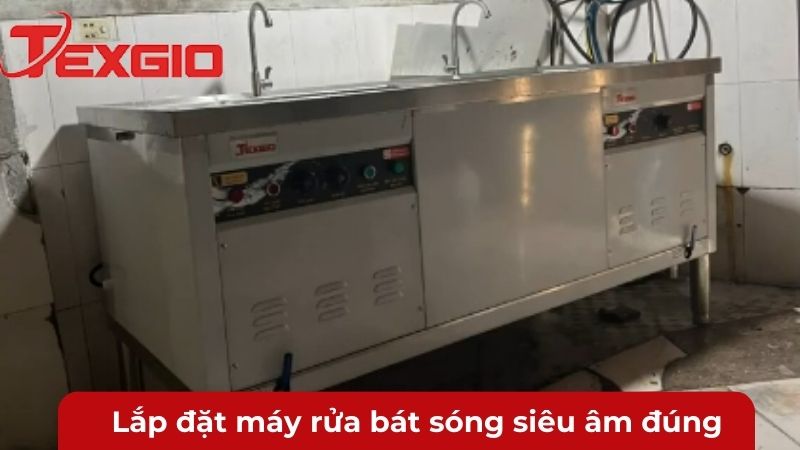 lắp đặt máy rửa bát sóng siêu âm đúng