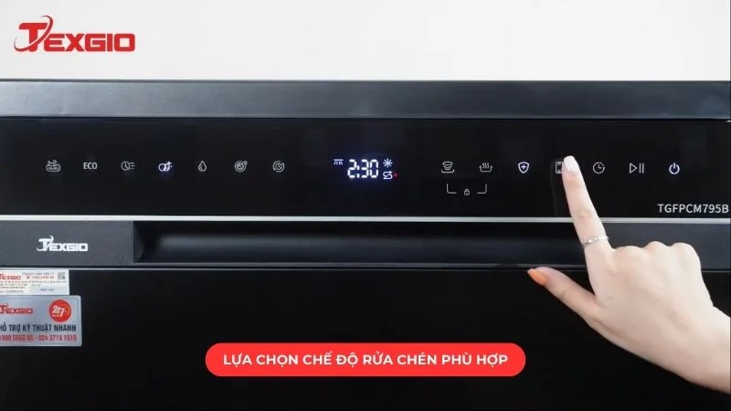 Lựa chọn chế độ rửa chén phù hợp