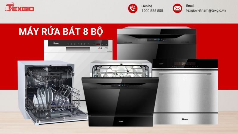 Máy rửa bát 8 bộ chính hãng
