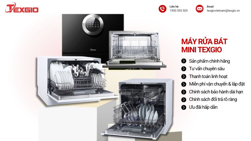 Địa chỉ mua máy rửa bát mini uy tín Texgio