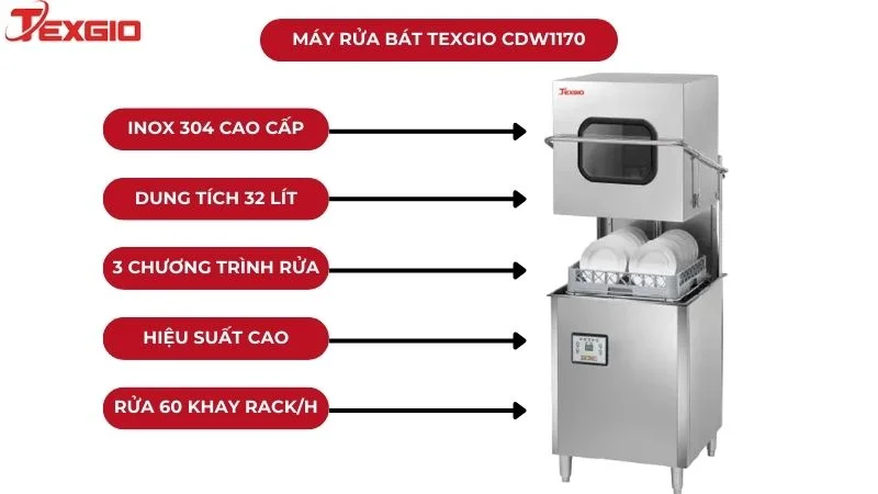 Máy rửa chén CDW1170 380V/50Hz