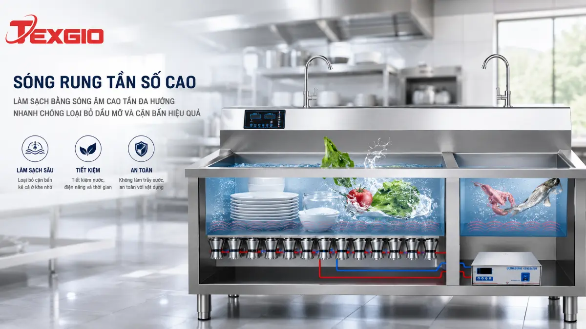 Nguyên lý hoạt động bằng sóng âm của máy rửa chén siêu âm