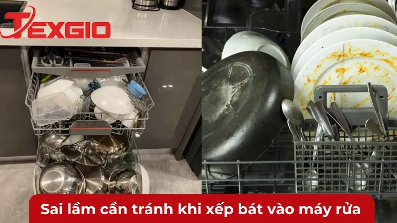 những sai lầm phổ biến khi xếp bát vào máy rửa bát