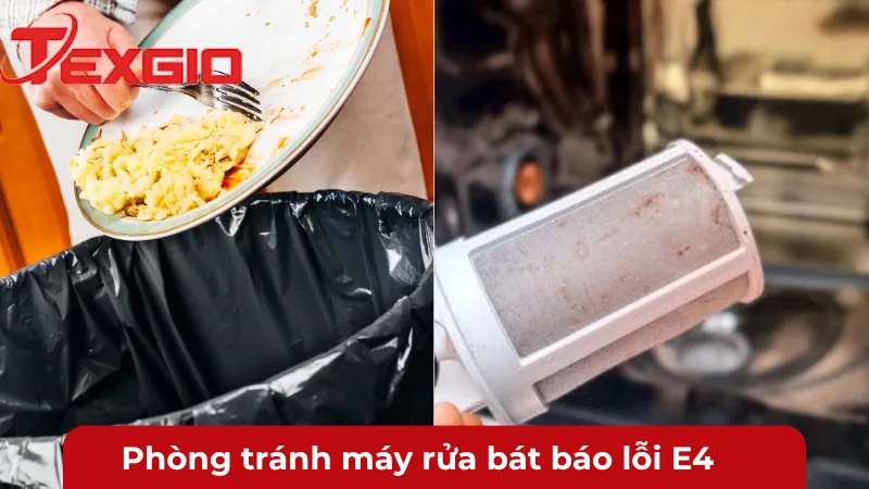 phòng tránh máy rửa bát báo lỗi E4 quay trở lại