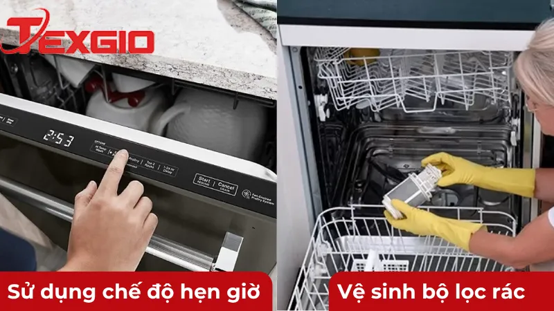 Sử dụng chế độ hẹn giờ và vệ sinh bộ lọc rác