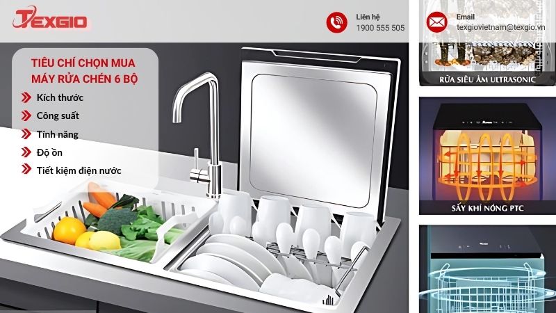 Tiêu chí chọn mua máy rửa chén 6 bộ