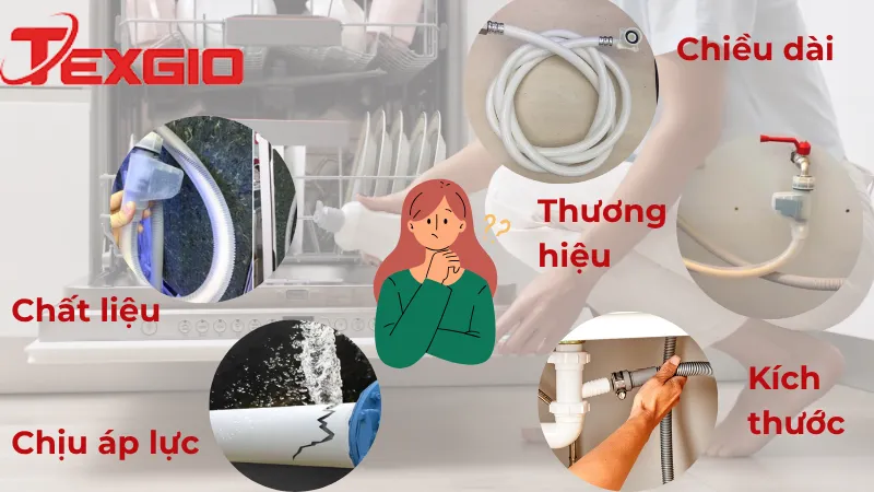 Tiêu chí để chọn dây cấp nước máy rửa bát lắp đặt, thay thế dây cấp nước máy rửa bát