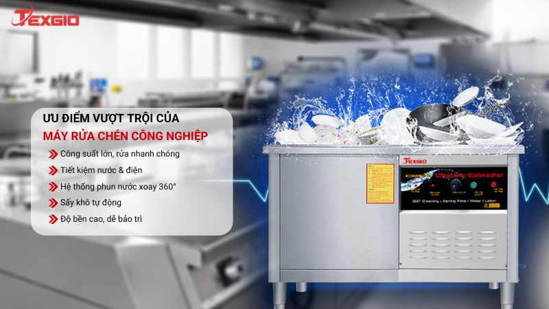Ưu điểm vượt trội của thiết bị rửa chén công nghiệp