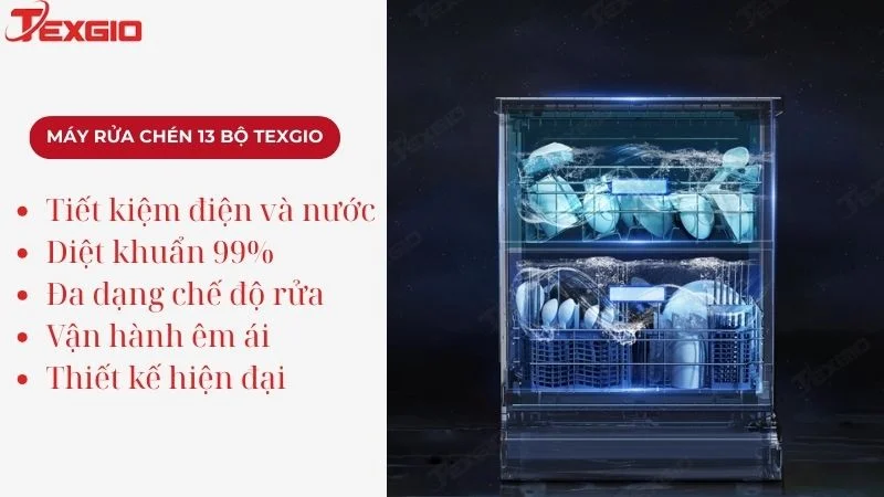 Ưu điểm của máy rửa chén 13 bộ